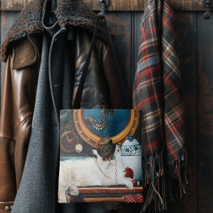 Bolsa Tote Gato Steampunk do Tea Time