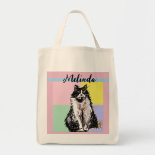 Bolsa Tote Gato Tabby Pastel Gatos Crianças Rosas claro Rapar