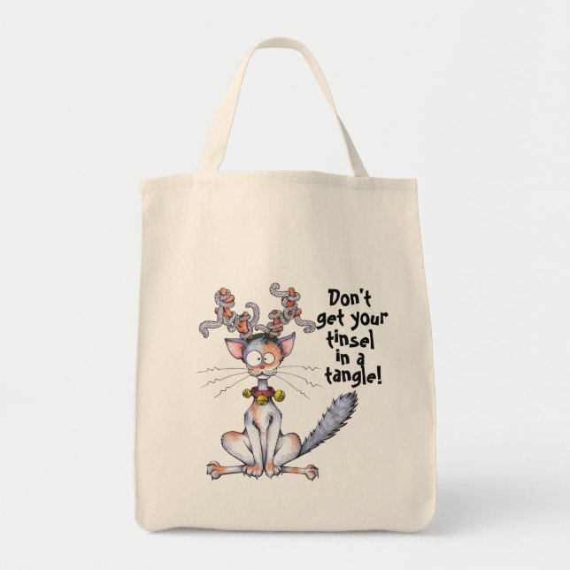 Bolsa Tote Gato Tangled ouropel (Frente)