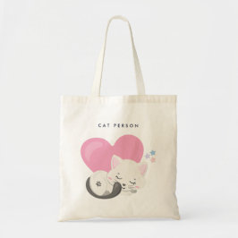 Bolsa Tote Gato Texto de Pessoa Gato Branco Gato Branco Dormi