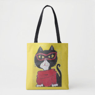 Bolsa Tote Gato Turtleneck de Arte do hipster