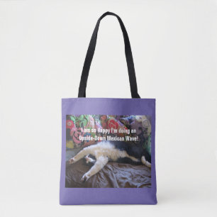 Bolsa Tote Gato Tuxedo Mexicano Ondas cats engraçado fofo