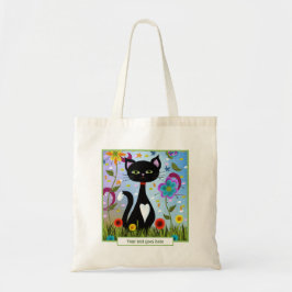 Bolsa Tote Gato Tuxedo Sentado Em Um Jardim Personalizado