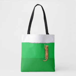 Bolsa Tote Gato vermelho tabby rasga bandeja de papel
