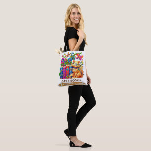 Bolsa Tote Gato Whimsso Com Livros E Borboletas