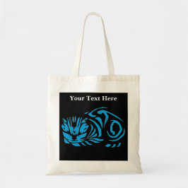 Bolsa Tote Gato xilogravura de Julie de Graag (Azul & Vermelh