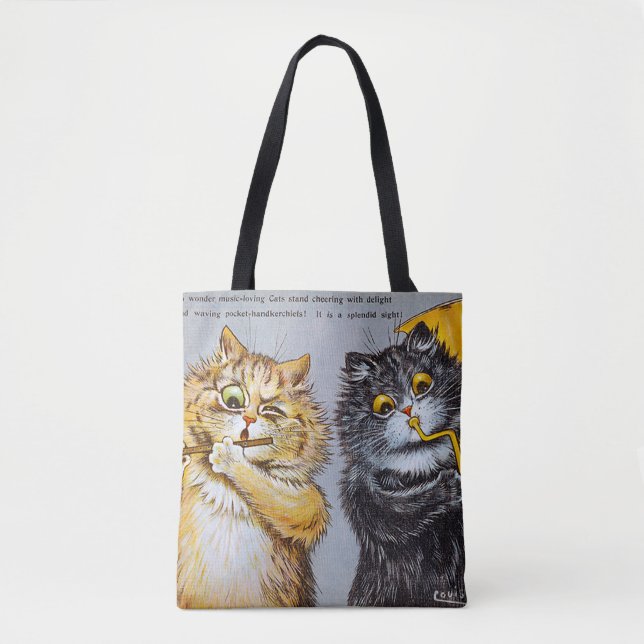 Bolsa Tote Gatos Adorantes de Música, Louis Wain (Frente)