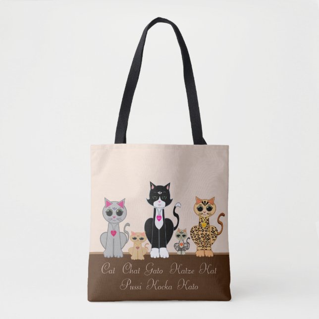 Bolsa Tote Gatos Afetuosos Top Fofo (Frente)