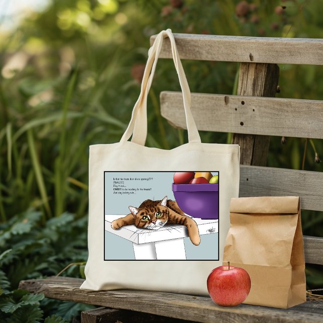 Bolsa Tote Gatos Atraentes Laranja Tabby Tratam de Comédia na (Criador carregado)