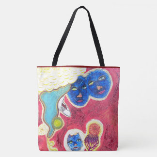 Bolsa Tote gatos azuis