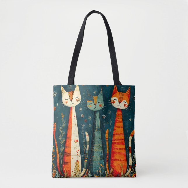 Bolsa Tote Gatos coloridos fofos (Frente)
