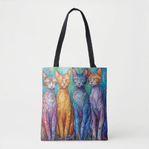 Bolsa Tote Gatos coloridos fofos