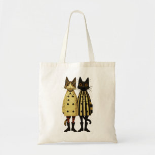 Bolsa Tote Gatos da Moda – Gato Excêntrico em Casacos e Botas
