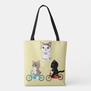 Bolsa Tote Gatos da rua do Lombard com os três gatos da