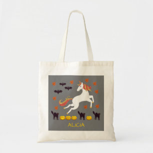 Bolsa Tote Gatos de Bats de Pumpkins Cute Halloween Unicorn