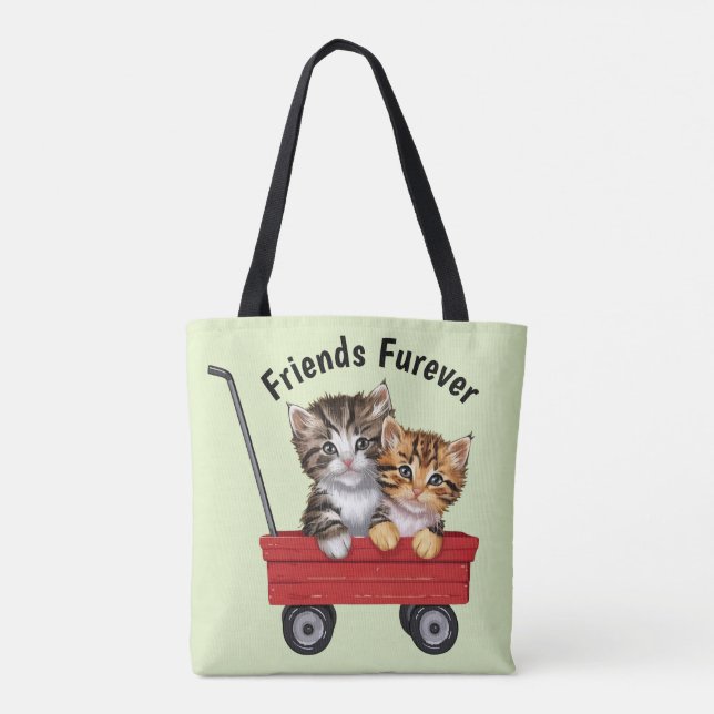Bolsa Tote Gatos de Cartoon Bonitos (Verso)