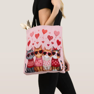 Bolsa Tote Gatos de Namorados bonitos em óculos de sol do cor