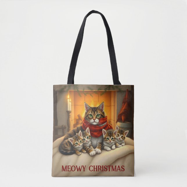 Bolsa Tote Gatos de Natal (Frente)