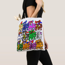 Bolsa Tote Gatos de Natal Festivos Jolly Meowy