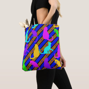 Bolsa Tote Gatos e polkadots Coloridos