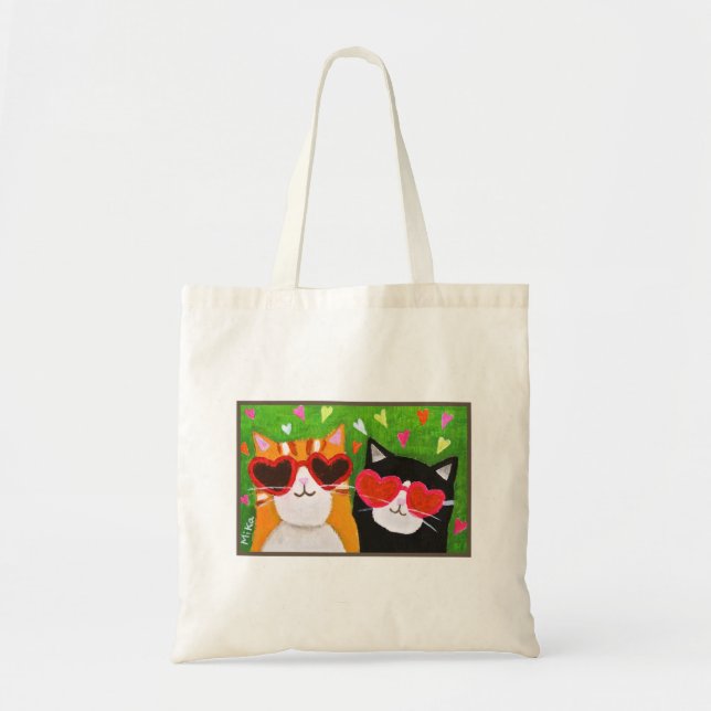 Bolsa Tote Gatos Engraçados e Bonitos com presente de amante  (Frente)