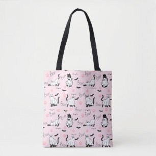 Bolsa Tote Gatos Fantasmas Fofos Halloween