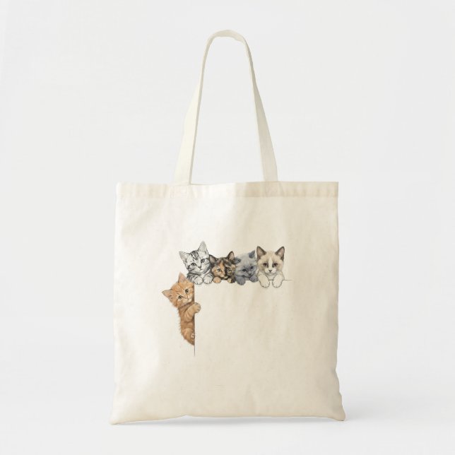 Bolsa Tote Gatos Fofos Espiando Bolsa Tote (Frente)