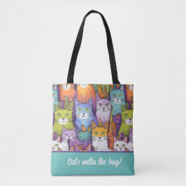 Bolsa Tote Gatos fora da bolsa!