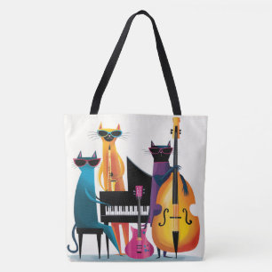 Bolsa Tote Gatos Músicos de Jazz Legal