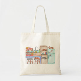 Bolsa Tote Gatos na Cozinha