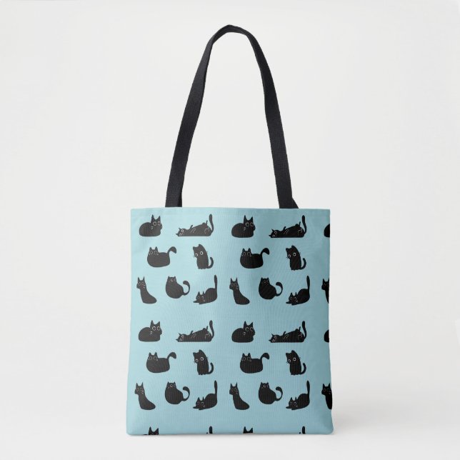 Bolsa Tote Gatos Negros Engraçados (Frente)