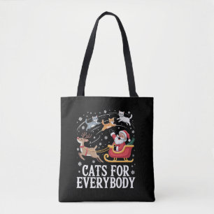 Bolsa Tote Gatos Para Todos o Natal Gato Divertido Natal do P