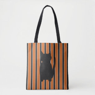 Bolsa Tote Gatos preto de silhuetas no Halloween e Rico
