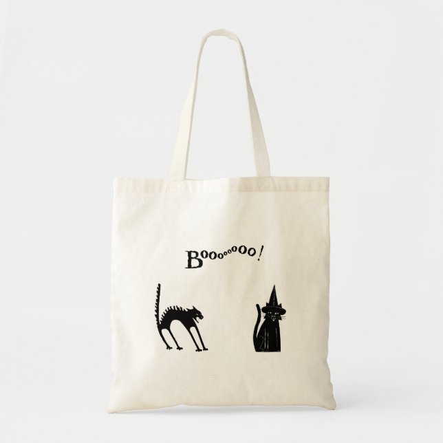 Bolsa Tote Gatos Pretos do Dia das Bruxas (Frente)