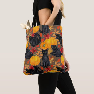 Bolsa Tote Gatos pretos e abóboras 2