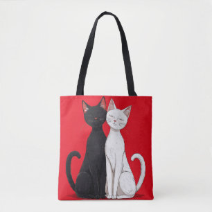 Bolsa Tote Gatos pretos e brancos