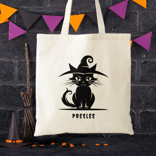 Bolsa Tote Gatos Pretos Fofos de Halloween Preto e Branco par