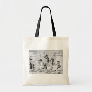 Bolsa Tote Gatos que limpam no primavera, Louis Wain