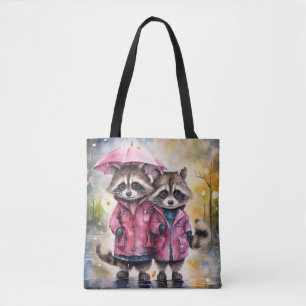 Bolsa Tote Gatos Racos Fofos na Chuva 