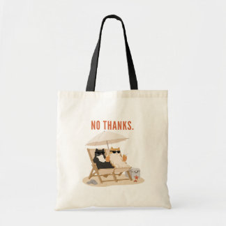 Bolsa Tote Gatos Relaxados na Praia Ilustração Sem Obrigação