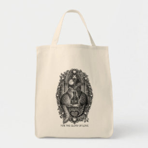 Bolsa Tote Gatos Romance à Meia-Noite Arte de Janela Gótica