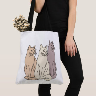 Bolsa Tote Gatos Sentados Observando