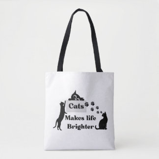 Bolsa Tote Gatos Tornam a Vida Mais Brilhante – Doce Inspiraç