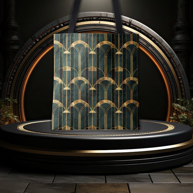 Bolsa Tote Gatsby Glamour Dourado e Verde (Criador carregado)