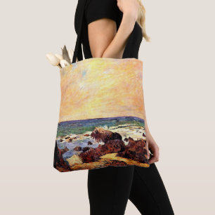Bolsa Tote Gauguin - Rocks and Sea, 1886, pintura