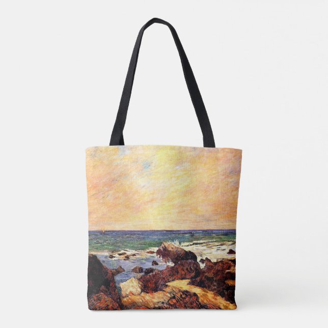 Bolsa Tote Gauguin - Rocks and Sea, 1886, pintura, (Verso)
