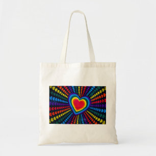 Bolsa Tote Gay Cores Corações Arco-Íris Padrão Diferente LGBT