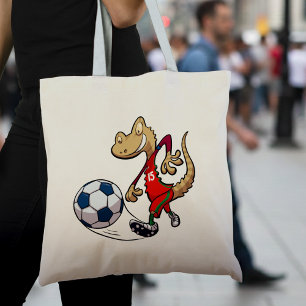 Bolsa Tote Geco feliz da estrela de futebol que retrocede