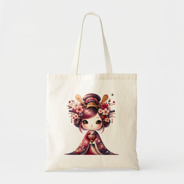 Bolsa Tote Geisha Japonês Bonito (Frente)