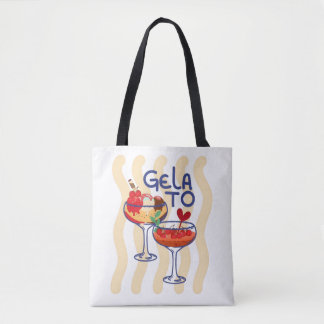 Bolsa Tote 🍦 GELA TO – Gráfico Retro de Gelato Fofo